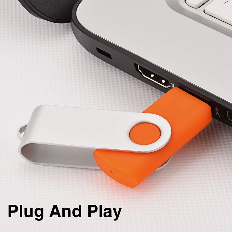 KOOTION 32 GB USB Flash Drive 32 gb Flash Drive 10 Pack Thumb Drive Memory Stick Pen Drive Keychain Design, Orange - Image 5